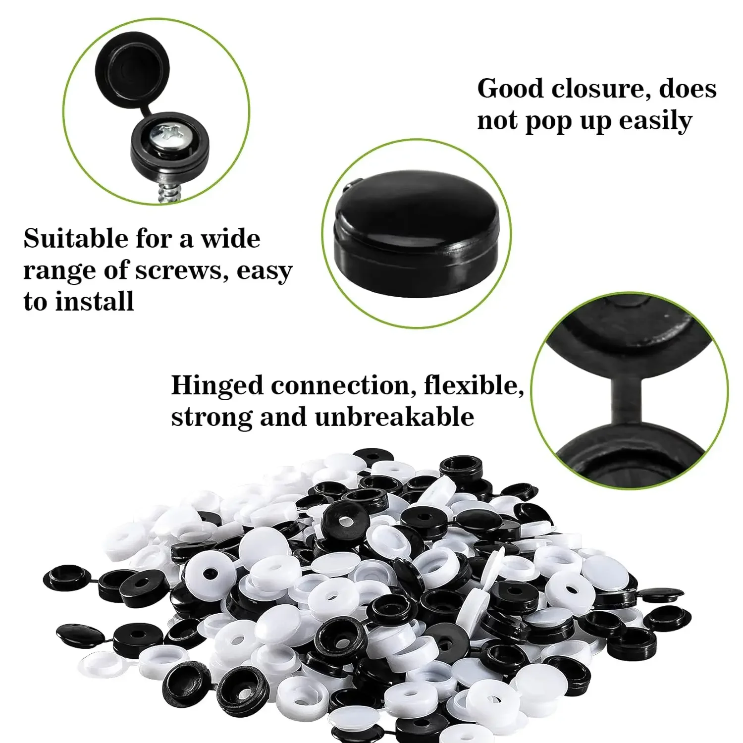 500/100Pcs Nails Screw Caps Plastic Protective Covers 7 Colors Phillips Screw Decorative Cover Cross Screw Folding Cap