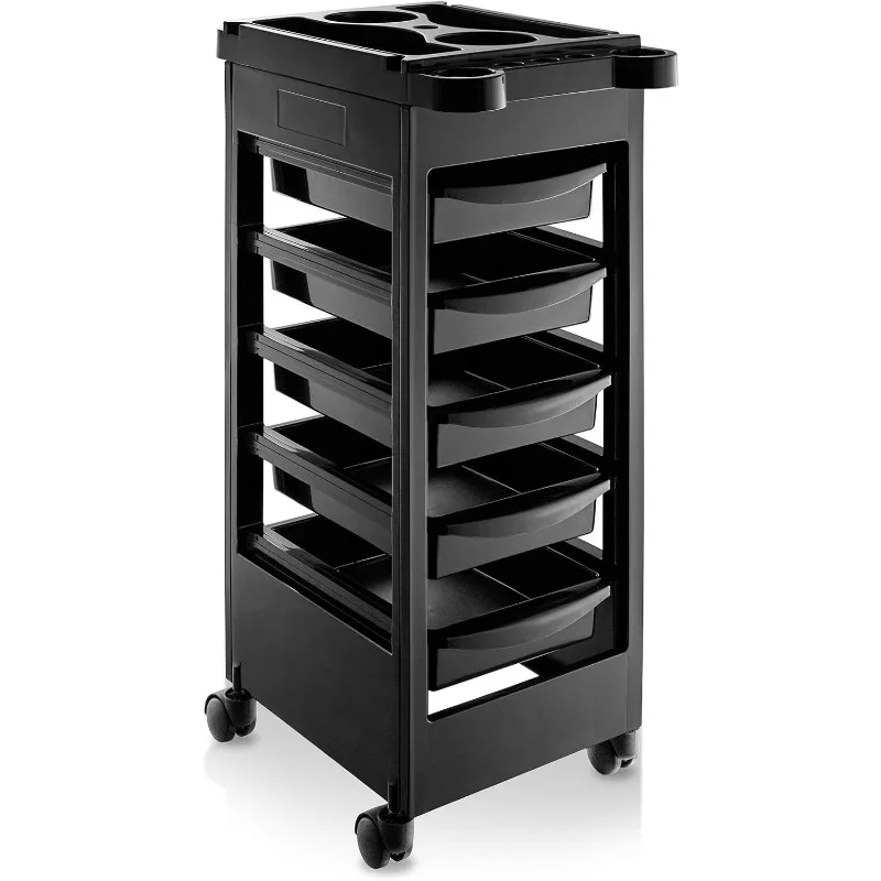 

Saloniture Beauty Salon Rolling Trolley Cart with 5 Drawers