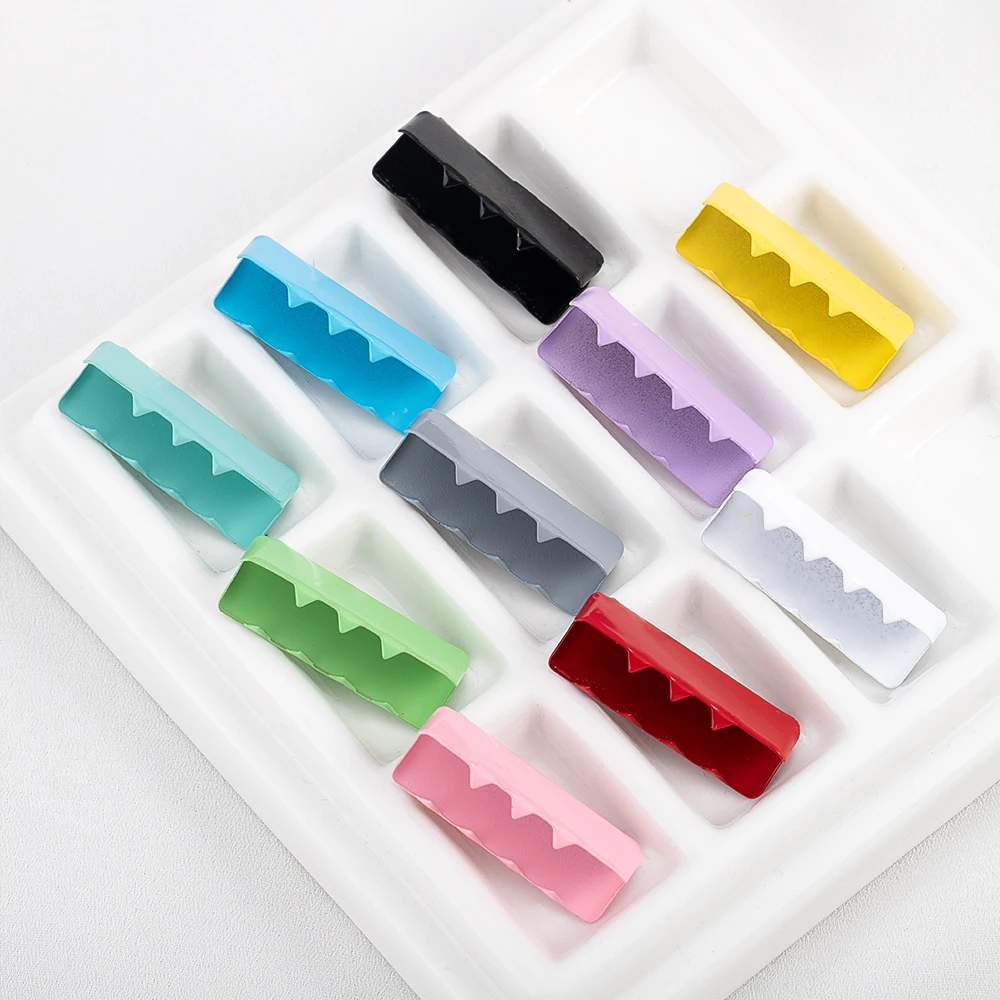 10pcs Colorful Crimp Beads Cove Clasps Cord End Caps String Ribbon Leather Clip Foldover Connectors for DIY Jewelry Findings