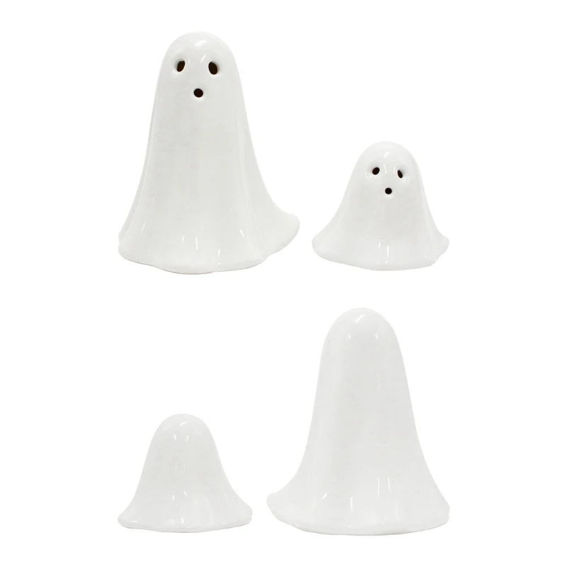 Halloween Ceramic Ghost Set Desktop Ornaments Haunted House Escape Room Decorations Suitable For Christmas & Halloween