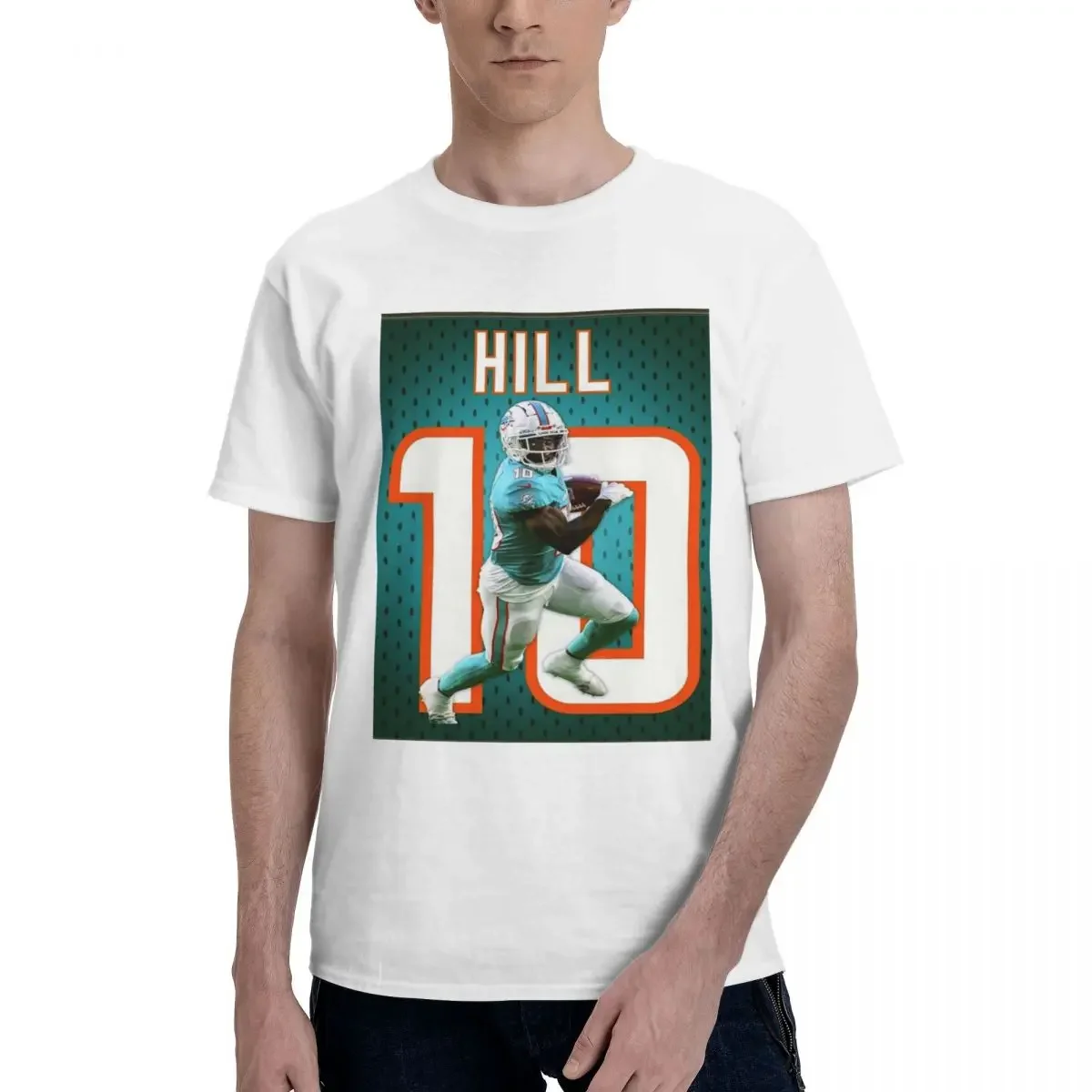 Tyreek Hill Dolphins Spiral Men T-Shirt Fashion Plus Size T Shirts Men's Crew Neck Cotton Tees Short Summer Male