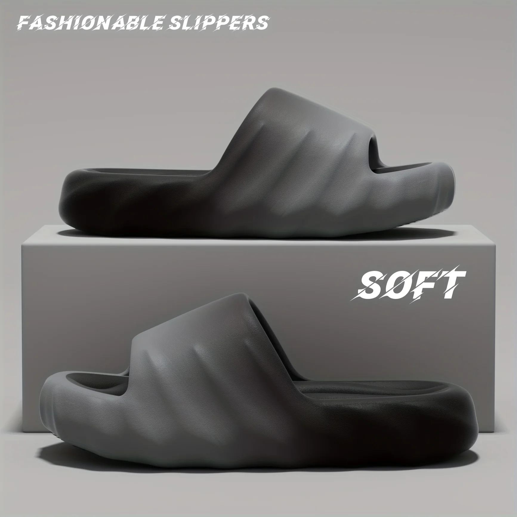 Men Cloud Slides Thick Sole Slippers Non Slip Deodorant Soft Cushioned Summer Sandals Indoor Outdoor Bathroom Shower Beach Shoes - view 3