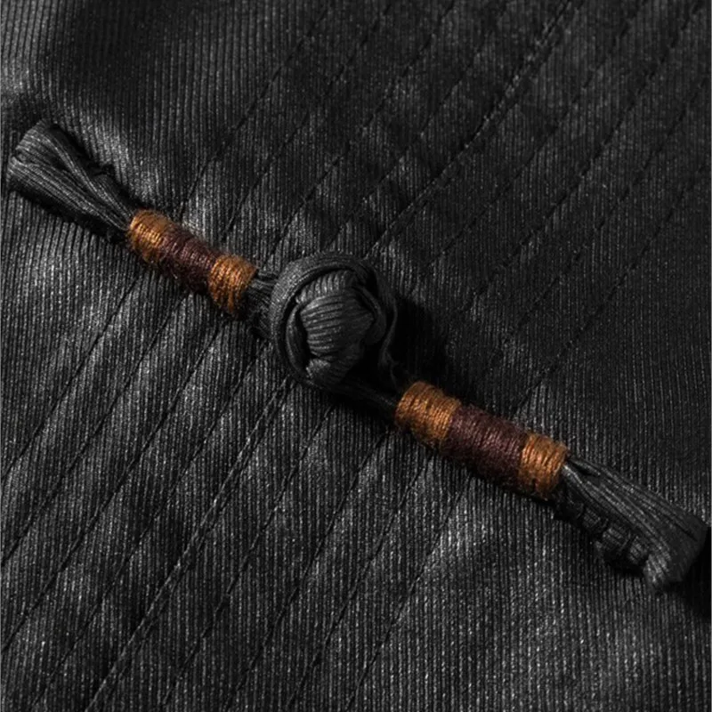 معطف حريري Yunsha قميص كاجوال على الطراز الصيني ملابس خارجية بأكمام قصيرة للرجال