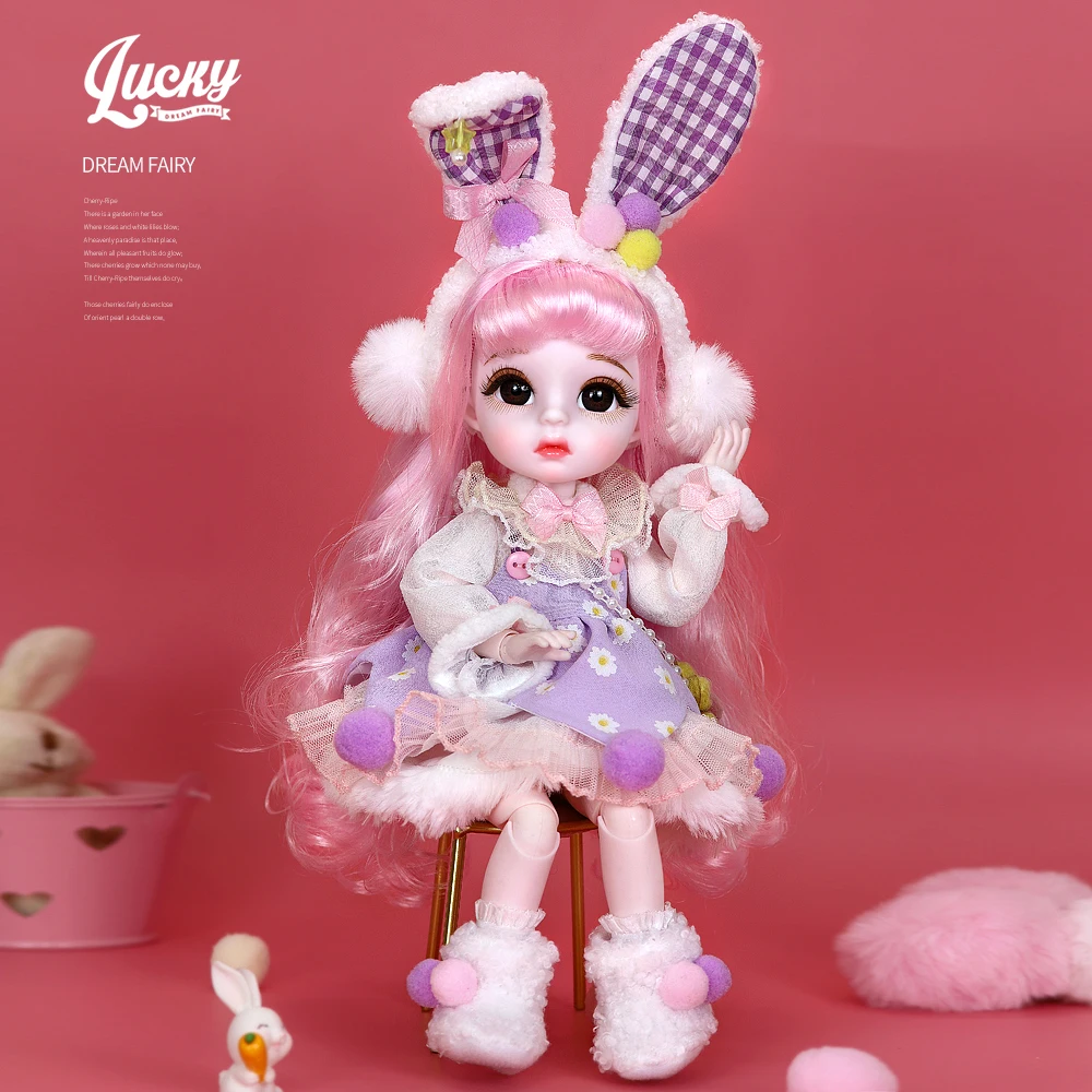 DBS 1/6 BJD lucky Little Angel Series mechanical joint Body With makeup Including scalp eyes clothes SD YOSD gift toy girl