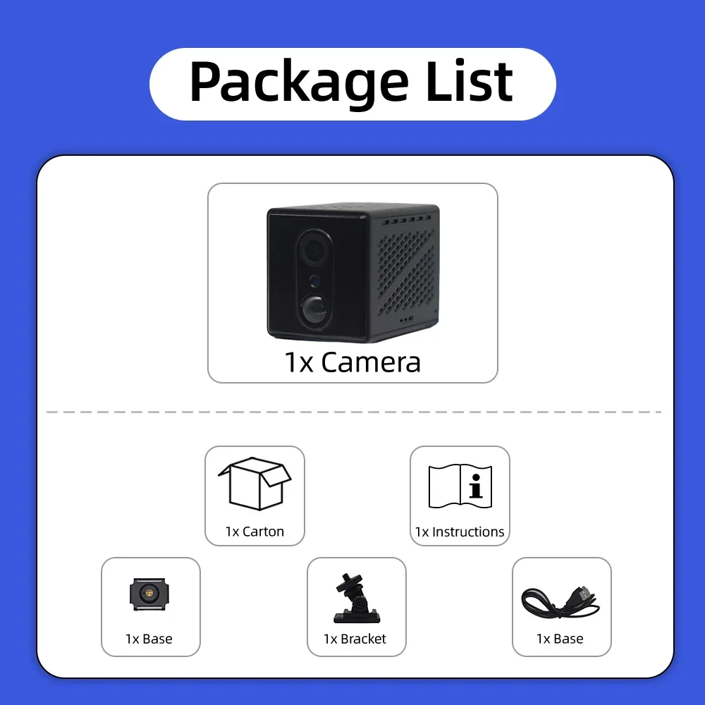 

BIG SALE 5MP HD 4G Mini Camera Indoor WiFi Night Vision Surveillance Security Monitoring 2200mAh Battery Low Power Home Cam