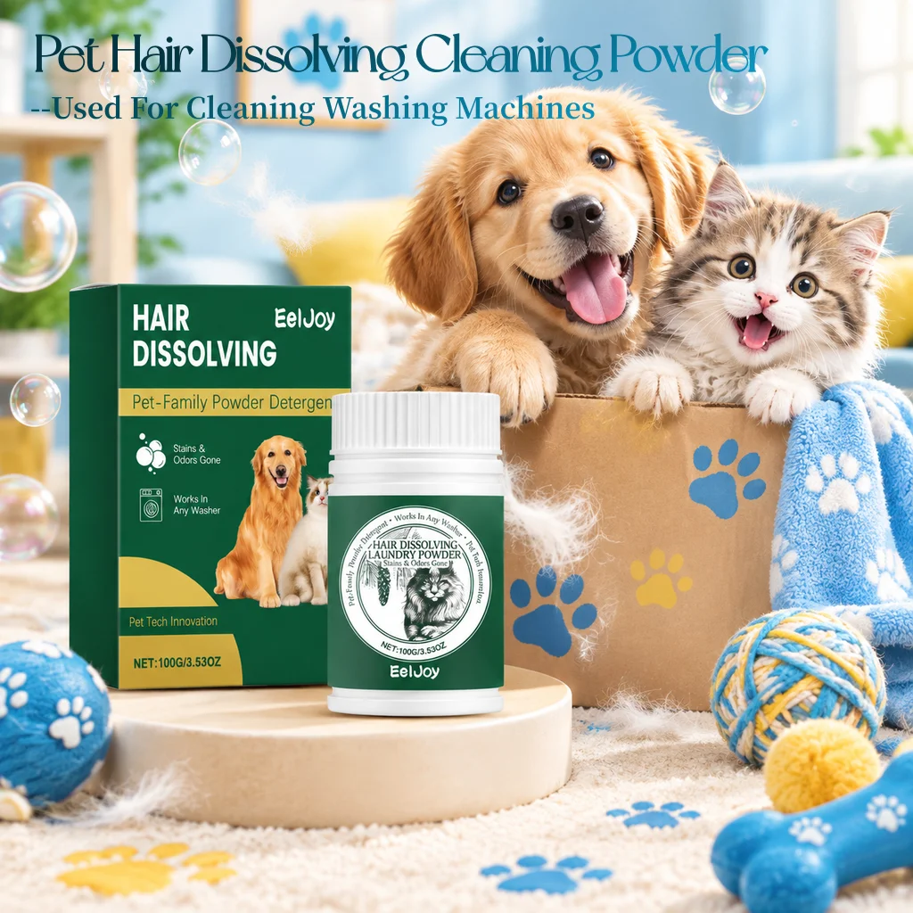 Dissolve Pet Hair Powder For Washing Machine Reduce Cat Hair Pet Clothing Household Safe Dog And Cat Hair Dissolving Cleaners