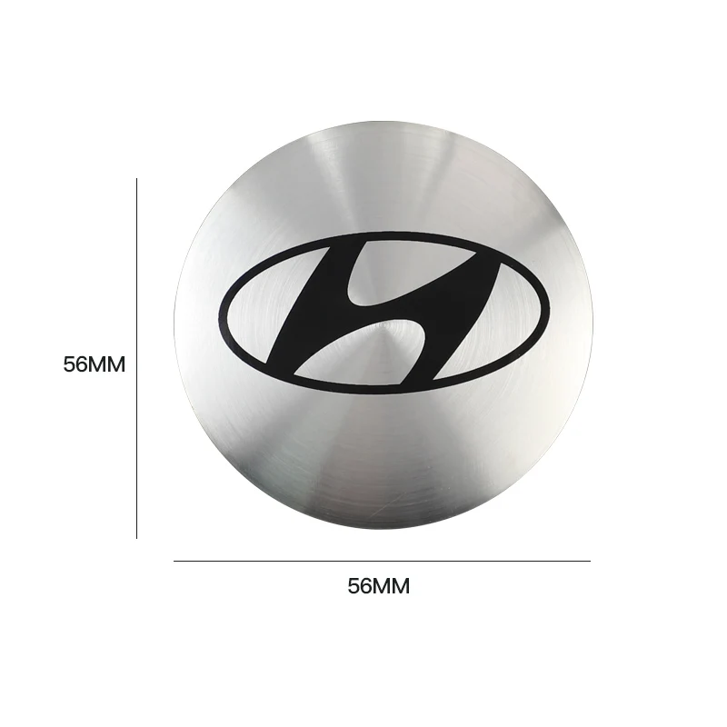 4Pcs 56mm Aluminium Car Wheel Hub Stickers For Hyundai Genesis I30 I20 I10 Venue Veloster Tucson Accent Auto Styling Accessories