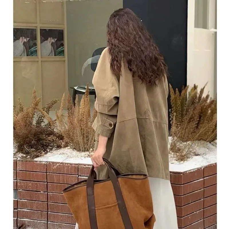 Autumn Winter Women\'s Bag Vintage Suede Large Capacity Handbag Simple Fashion Tote Large Purses and Handbags Luxury Designer