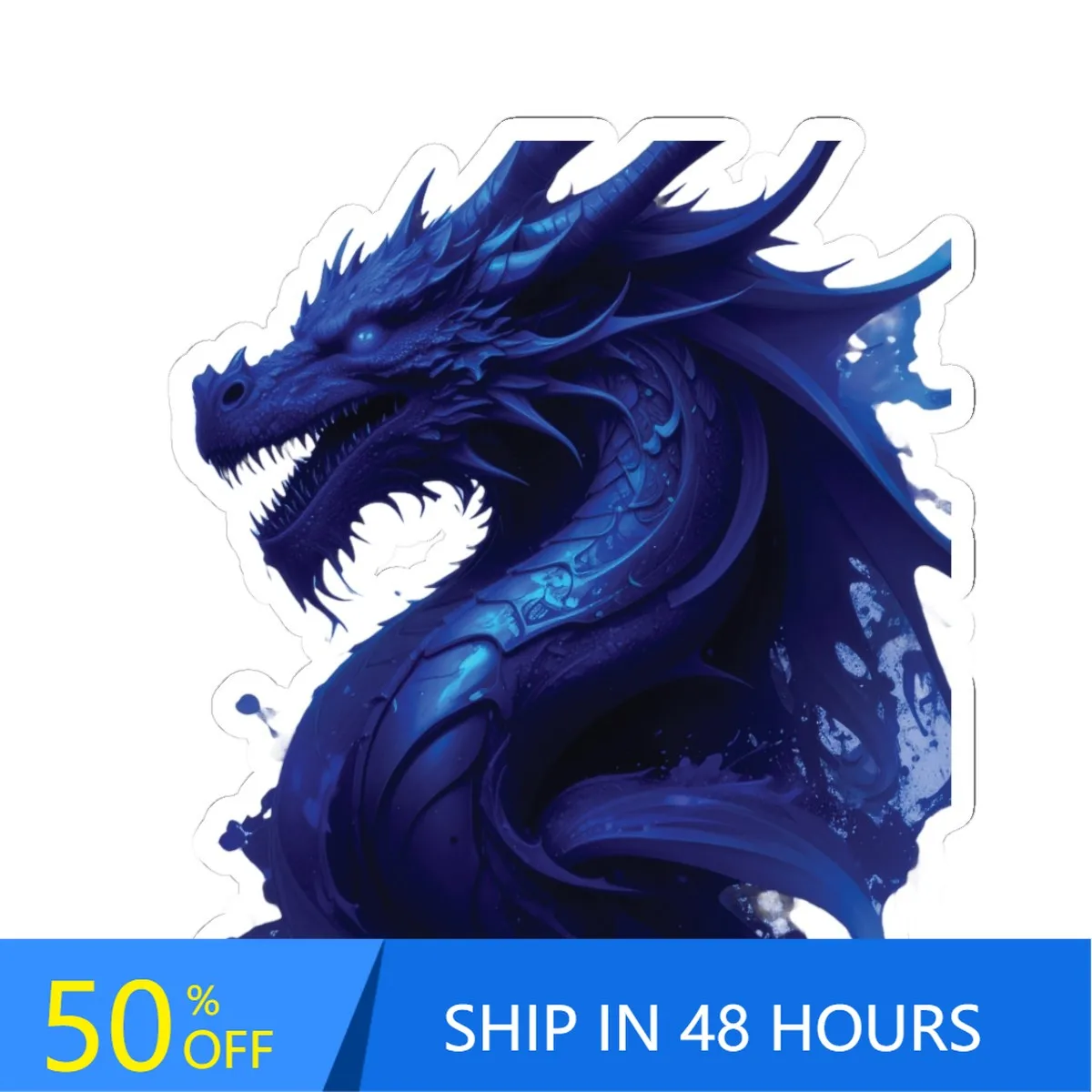 

Blue Dragon Kiss-Cut Stickers Cute Bumper Truck Boat Laptop Waterproof Vinyl Decal Sticker Funny Aesthetic Cool
