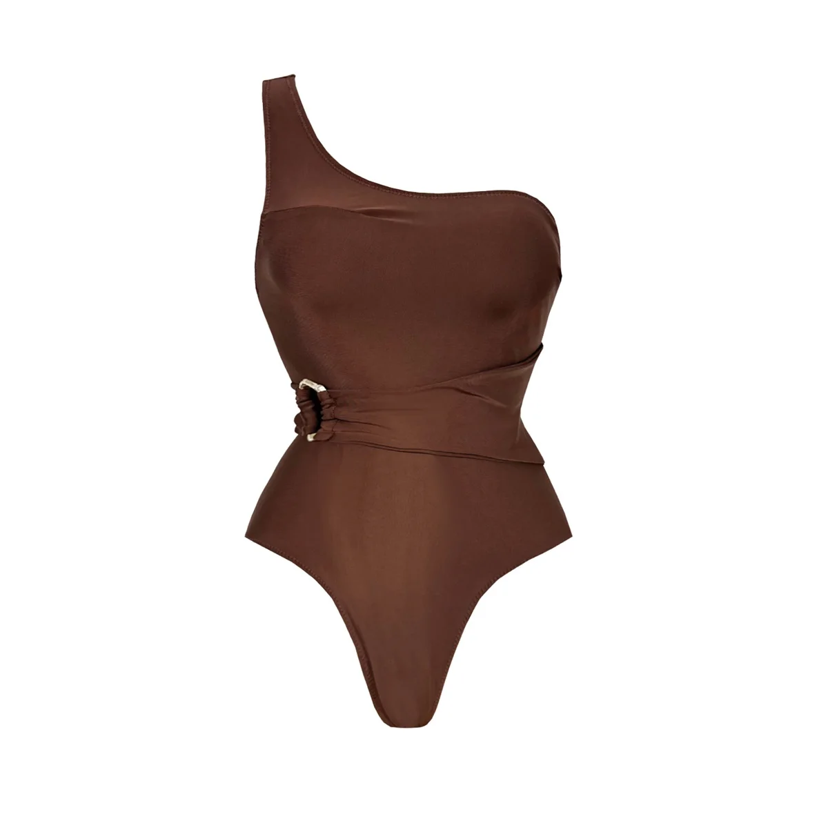2Pcs One Shoulder Swimsuit With Long Skirt Women Sexy Bikinis Female Bandeau Biquini Belt Swimwear Button Bathingsuit Beachwear