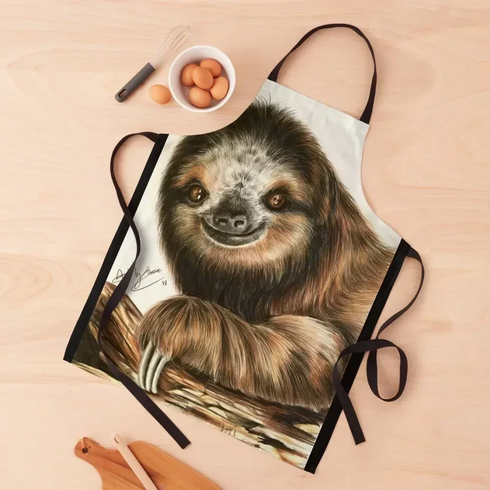 

Smiling Sloth Apron Men's Kitchen Men kitchen Costume Waiter Kitchen Apras Man Apron