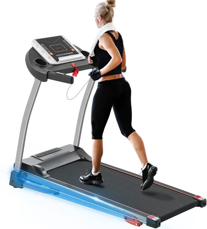 Home Folding Incline Treadmill 2.5HP Treadmill for Running Walking with 12 Perset Programs 7.5 MPH 300 lbs Capacity