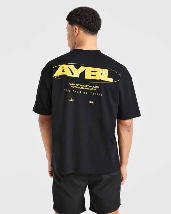 GYM AY 2026 BL New Style American Men's Extra Large T-Shirt Fitness Sports Training Cotton Round-neck Short Sleeve Shirt