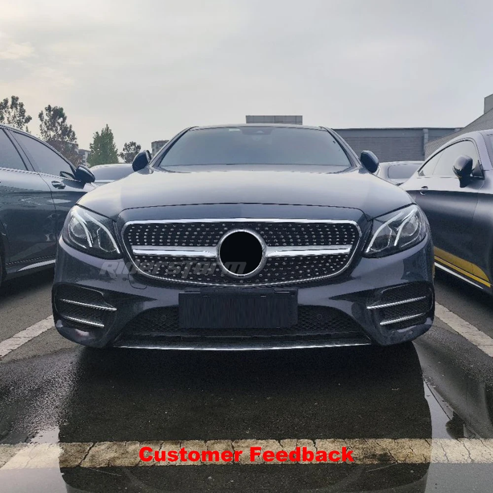 2015-2019 For merced W213 Diamond grille ABS Black With Camera hole E-Class E200 E250 E300 E350 E400 E500 E550 Sport W238 Grille