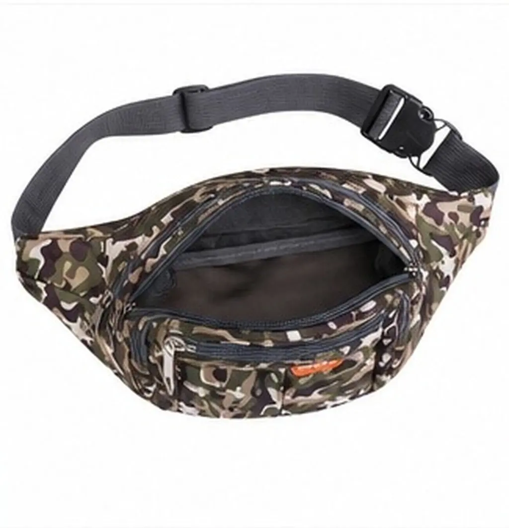 Camouflage Fanny Pack Outdoor Sports Waist Bag Lightweight Adjustable Running Daily Use Phone Wallet