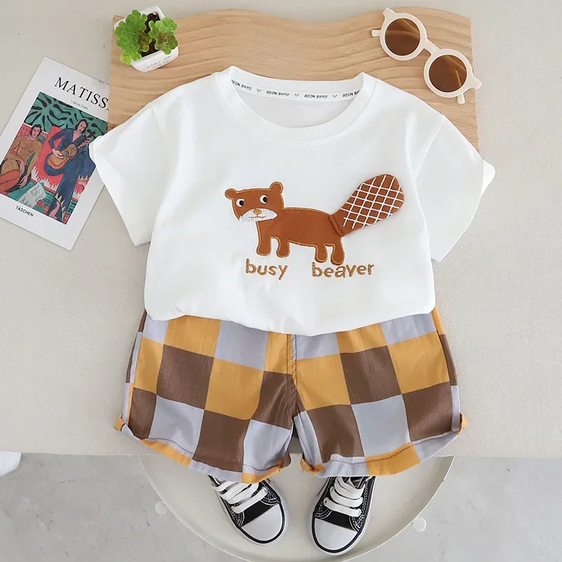 New Summer Baby Boys Clothes Suit bambini ragazze sport t-shirt Shorts 2 pz/set abbigliamento per bambini Costume per bambini tute per bambini