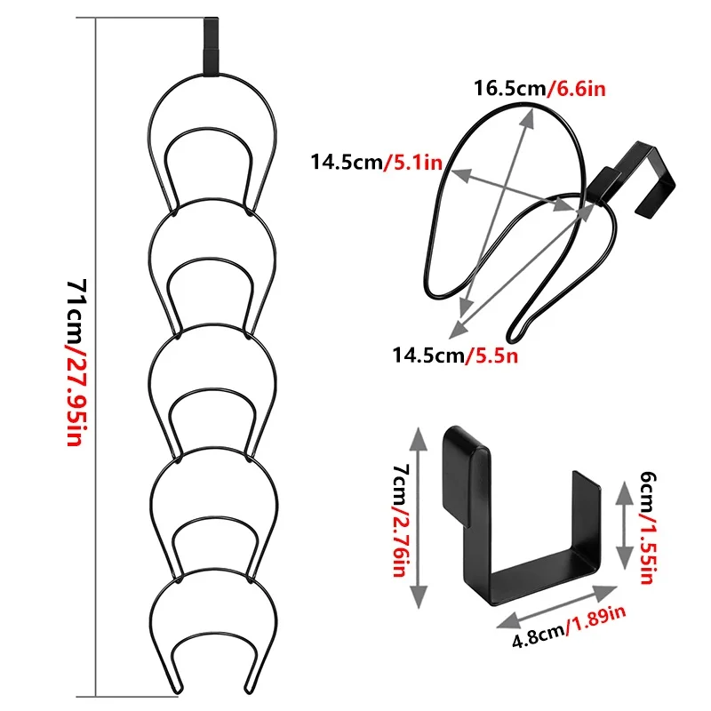 5pcs Baseball Cap Rack Hat Display Holder Door Closet Clothes Scarf Towel Round Storage Shelf Home Organizer