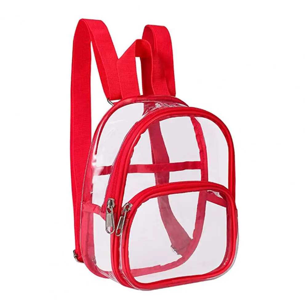 Transparente Veja Através De Mochila Estudantil, Grande Capacidade PVC Mochila Esportiva, Menino e menina mochilas escolares, Unisex Bookbag