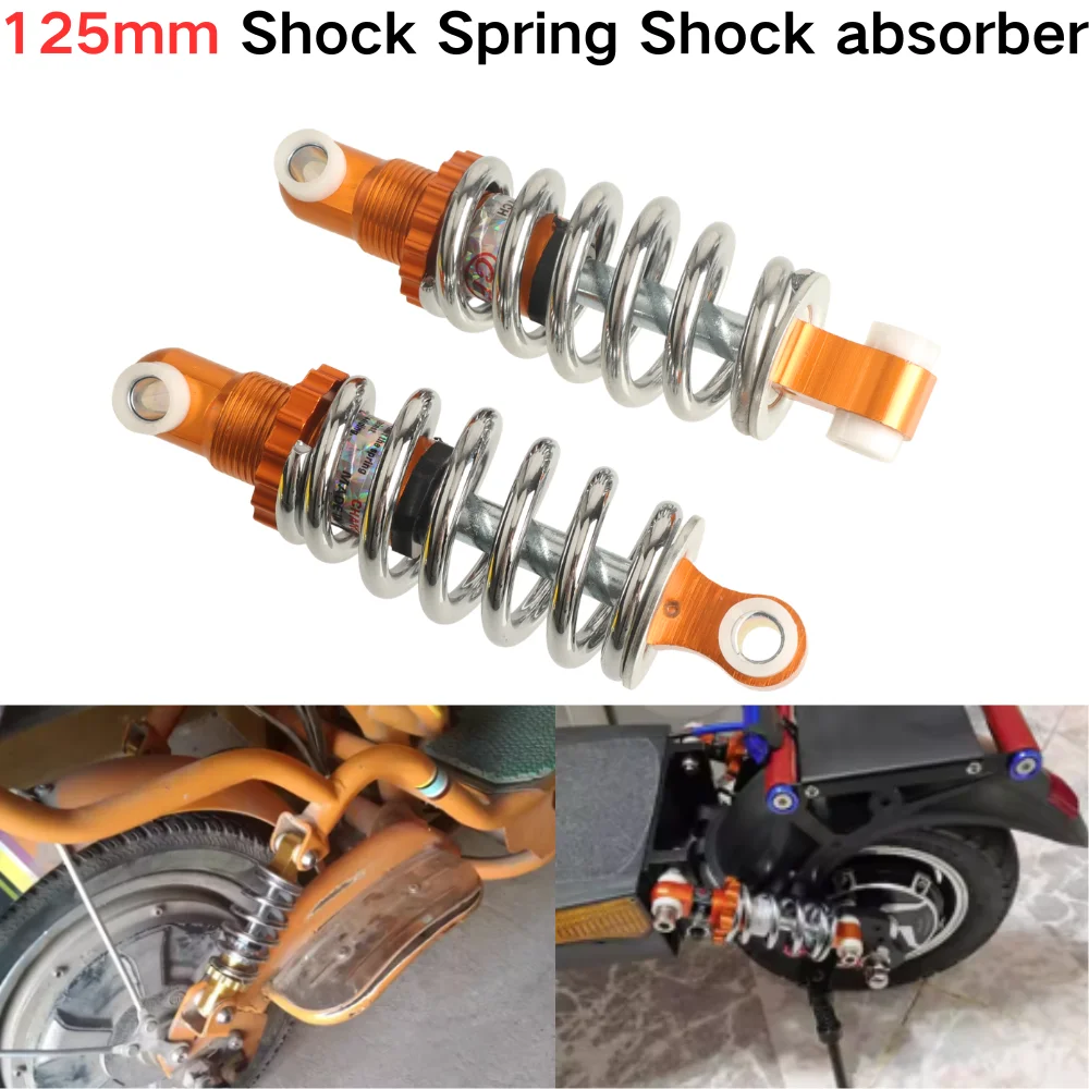 125mm Center To Center Rear Spring Shock Absorber 450LB/IN Plated Spring for E-Bike Electric Scooter 49cc Mini Motorcycle