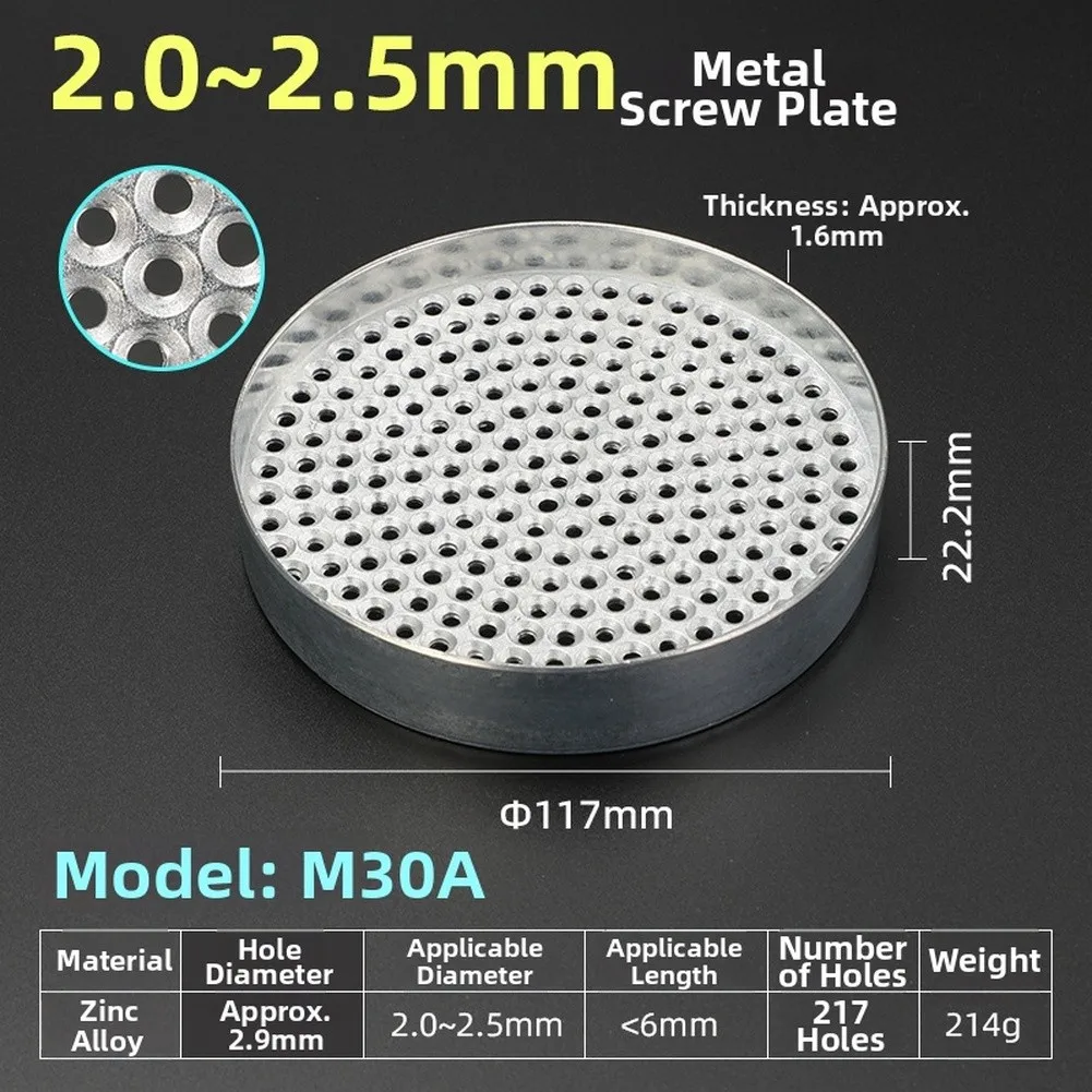 1pc Metal Screw Pad Zinc Alloy Screw Organizer Rust-Resistant Stackable Integrated Screw Tray With Sloped Holes Tool Box