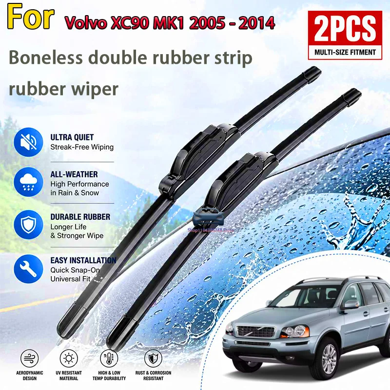 

Front Wiper Blades For Volvo XC90 MK1 2005 - 2014 Windshield Windscreen Clean Window Car Rain Brushes 24"+22" Modification Parts