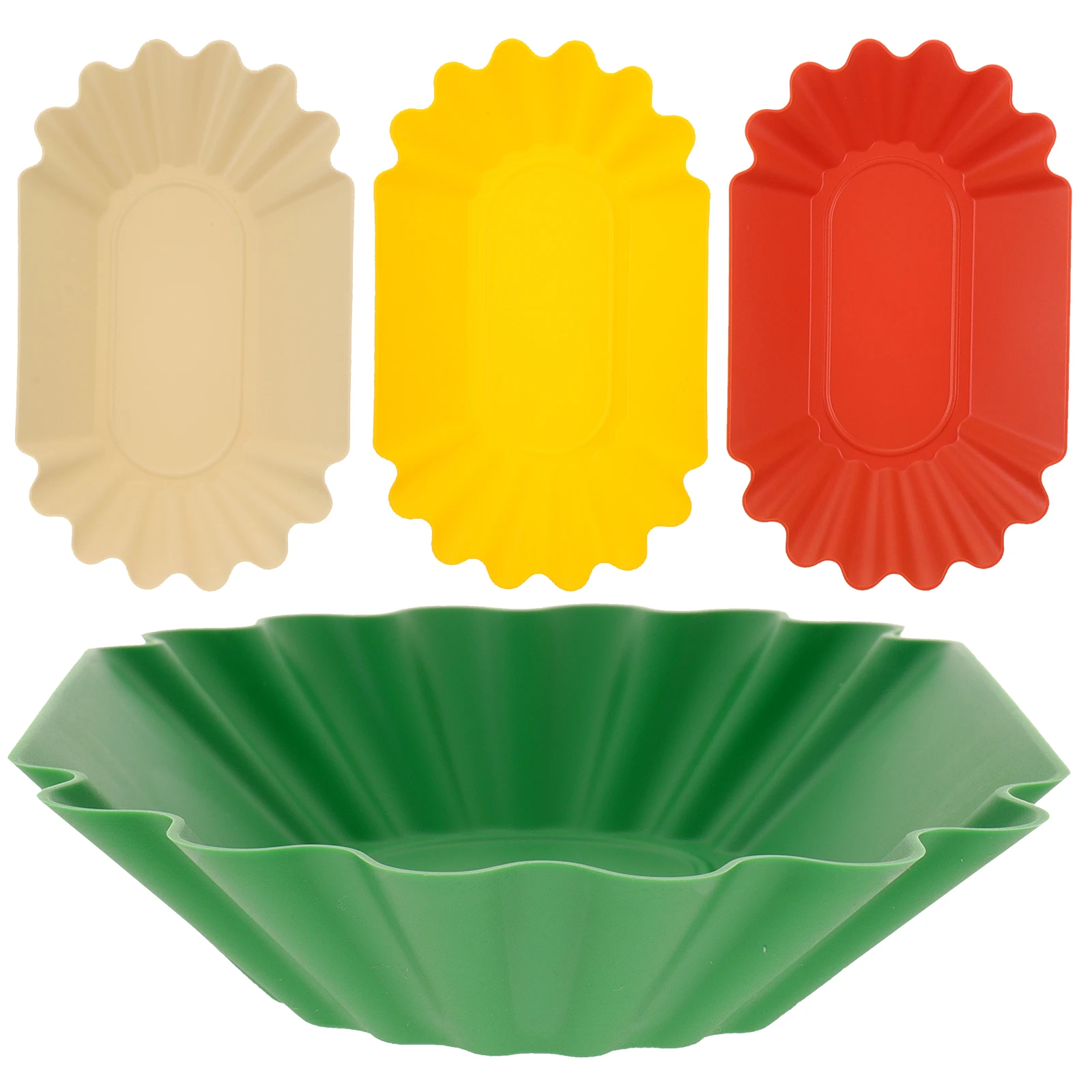 

4 Pcs Coffee Sample Display Plate Thick Bottom Stable Placement Plastic Bean Tray For Kitchen Dining Room Restaurant
