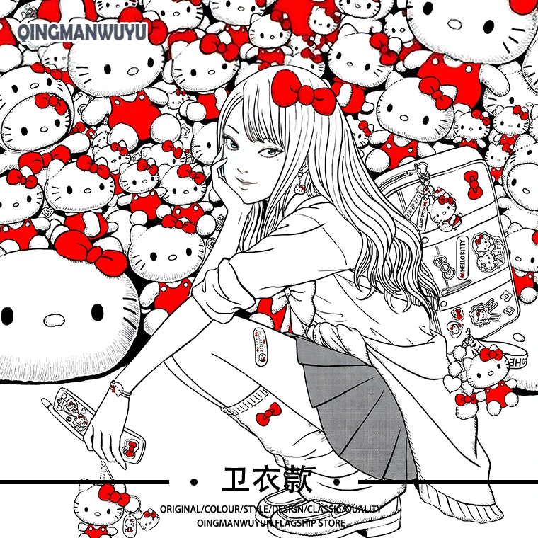 

Свитшот с принтом, свободный крой, смесь хлопка и полиэстера, осенне-зимняя верхняя одежда для мужчин и женщин, коллаборационная серия