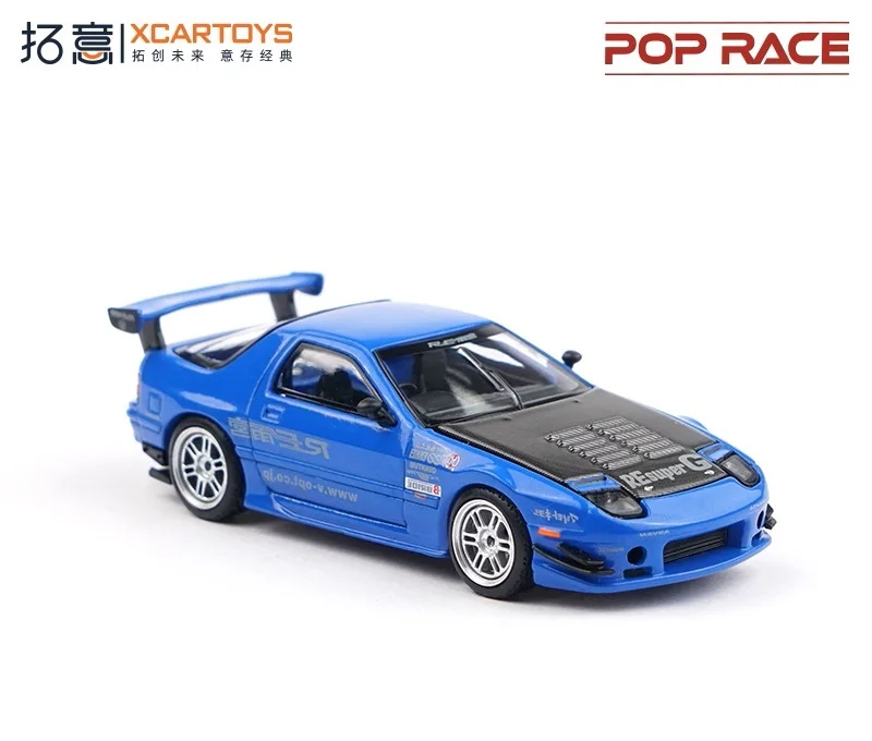 

Литая под давлением модель автомобиля Xcartoys PopRace 1:64 BLUE S44-01 RX-7 FC3S RE AMEMIYA