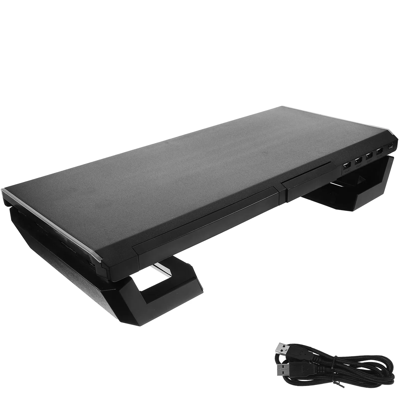 

Laptop Stand Monitor Riser Desktop Computer Screen Elevator with Rgb Lighting USB Charging Port Simple Generous Design Reduces