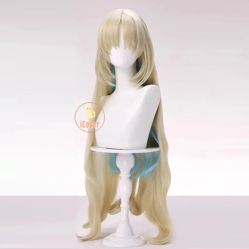 Wig Cosplay ICoser Wuthering Waves Fleurdelys Rambut Panjang Krem Cartethyia Rinascita Pesta Halloween untuk Wanita Anak Perempuan Karnaval Cos