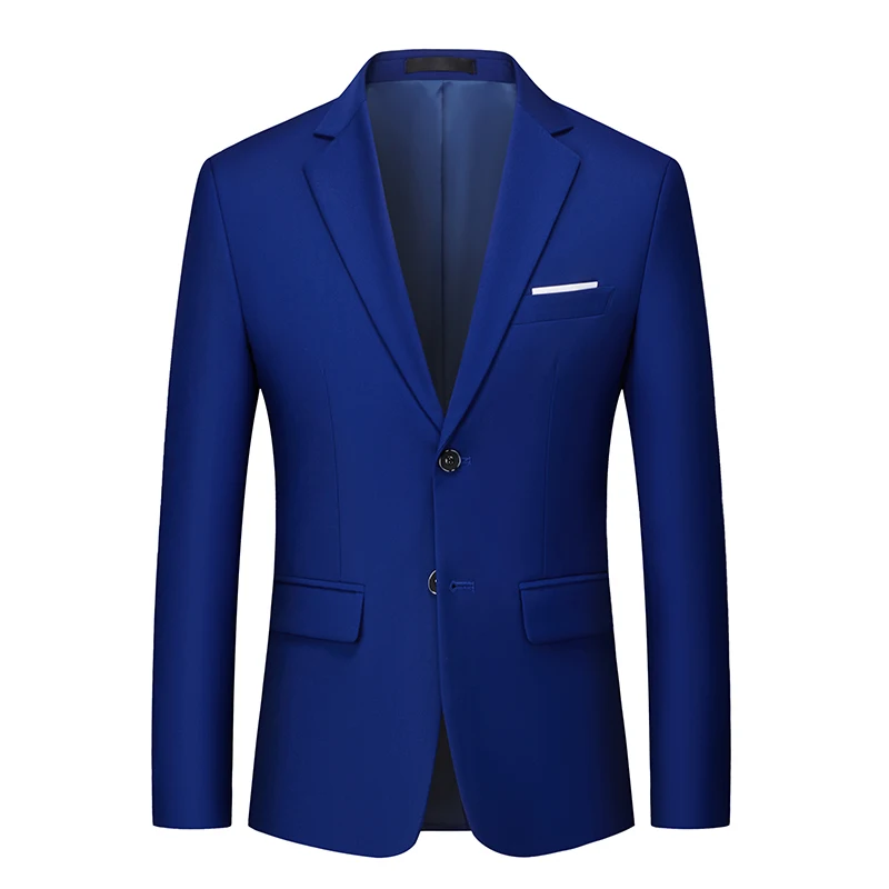 Men's Business Single-button Double-breasted Small Suit Stylish Handsome Casual All-matching Quality Suit Solid Color BIazer
