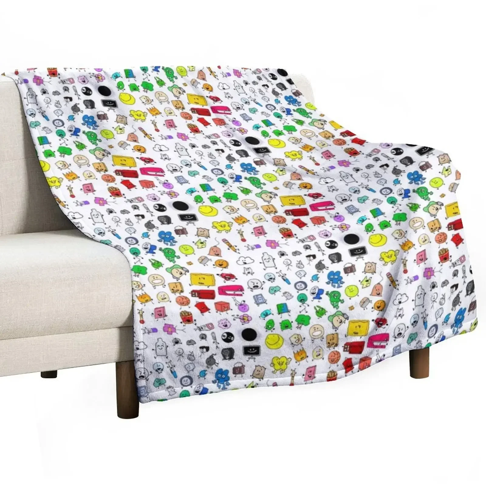 BFDI All Characters (Transparent) Throw Blanket Nap christmas decoration Stuffeds Decoratives For Baby Polar Blankets