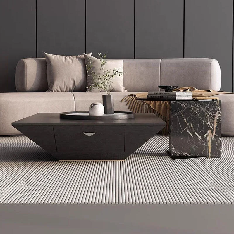 

Современный и элегантный квадратный деревянный журнальный столик с большими мягкими закрытыми ящиками для хранения вещей