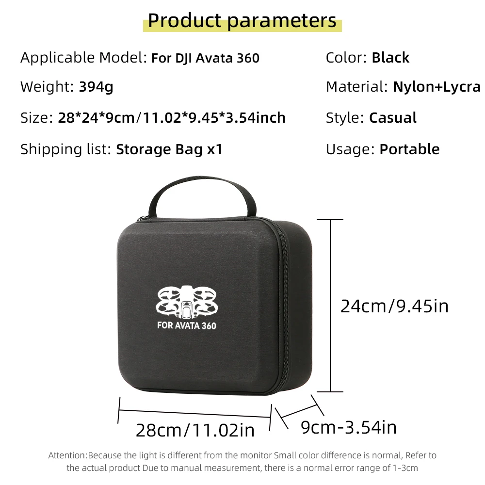 

Durable Carry Case Storage Bag for Avata 360, Dust & Shock Resistant Protective Organizer
