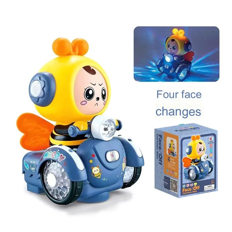 

Face-changing Cartoon Bee Car 4 Kinds Of Cute Expression Electric Riding Car Sound And Light Toys