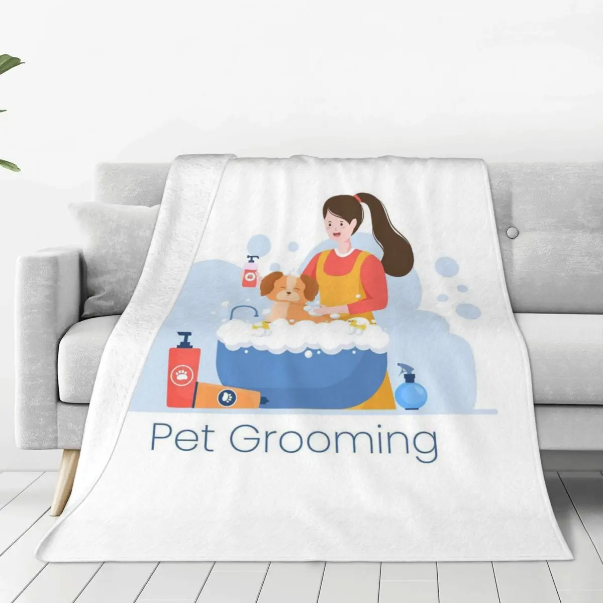 Pet Grooming For Dogs And Cats Blankets Soft Warm Flannel Throw Blanket Bedding for Bed Living room Picnic Travel Home Couch