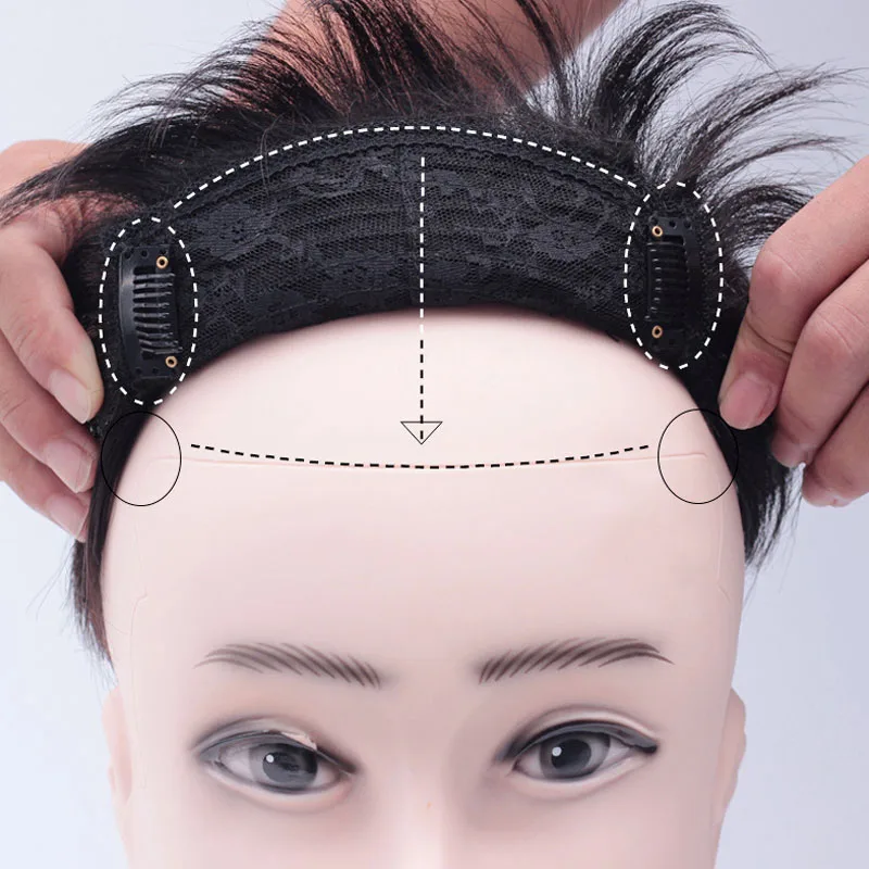 남성용 16x18cm 부분 가발, 탑 헤어 리플레이스먼트 패치, 짧은 인조모 남성용 헤어 리플레이스먼트 패치