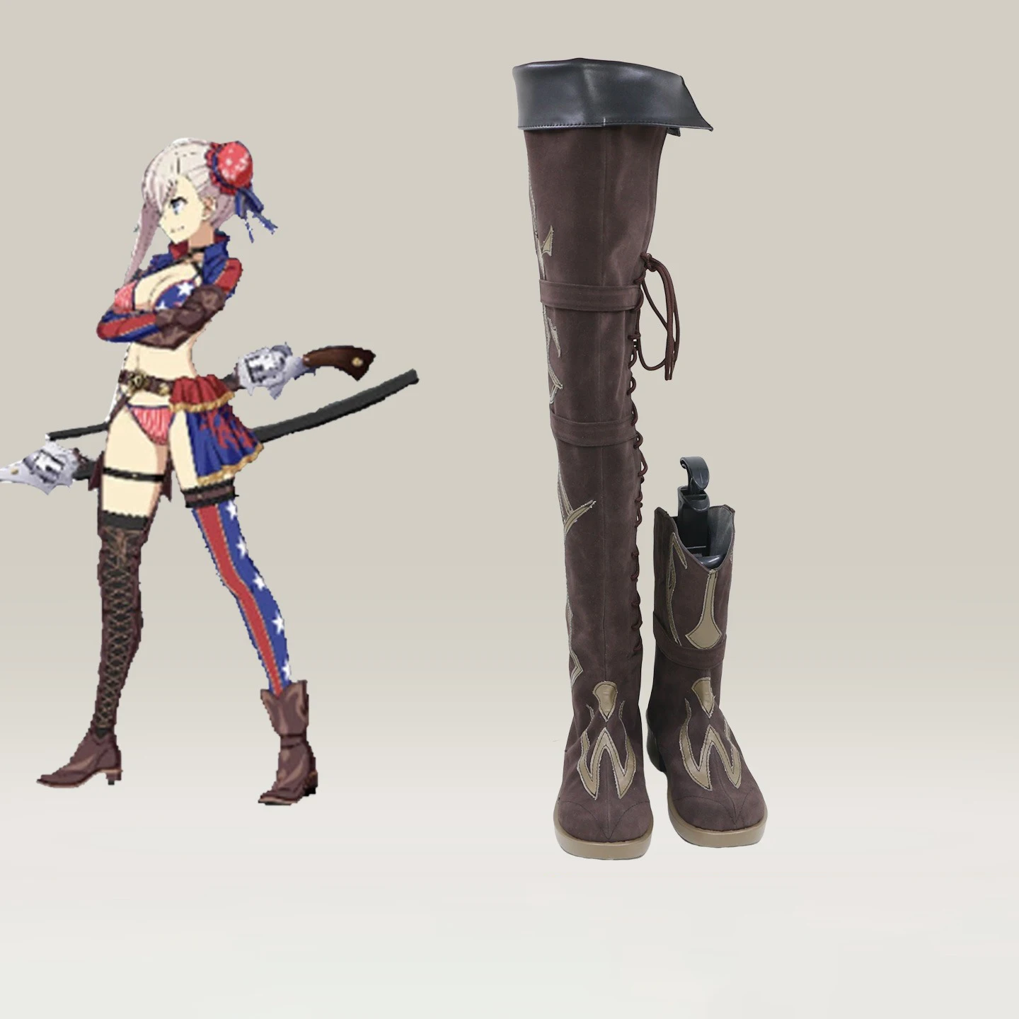 Fgo miyamoto musashi cosplay sapatos anime acessórios cosplay adereços sapatos de couro do plutônio botas de carnaval de halloween feito sob encomenda