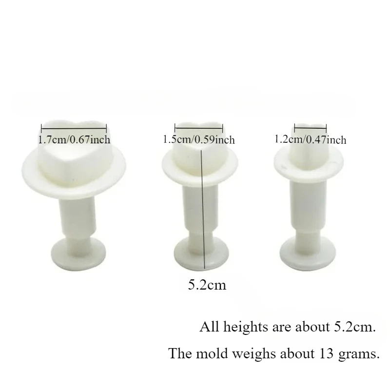 3Pcs/Set Heart Cake…