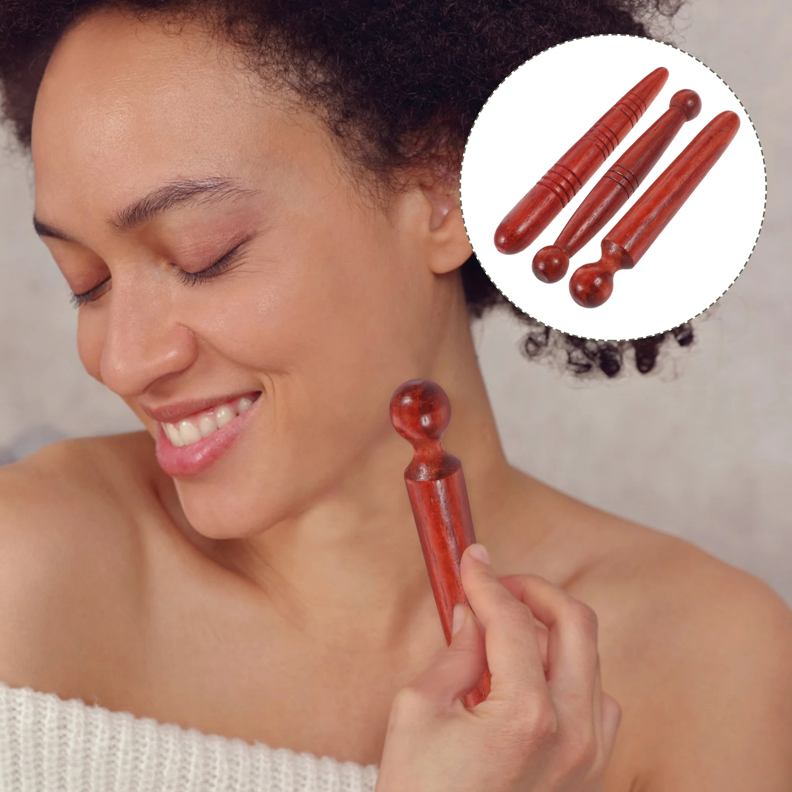 

3 Pcs Tools Massage Massager Foot Stick Point Hand Ear Guasha Massaging Pressure