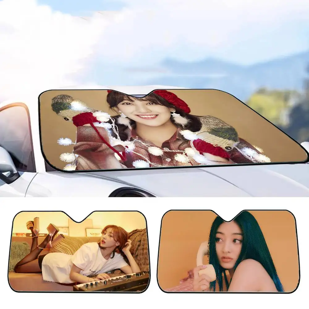 Singer Park-Ji-Hyo Car SunShade Car Window Sunshade Sunblock Front Windshield Hood Interior Front Baffle Double Ring Sunshade