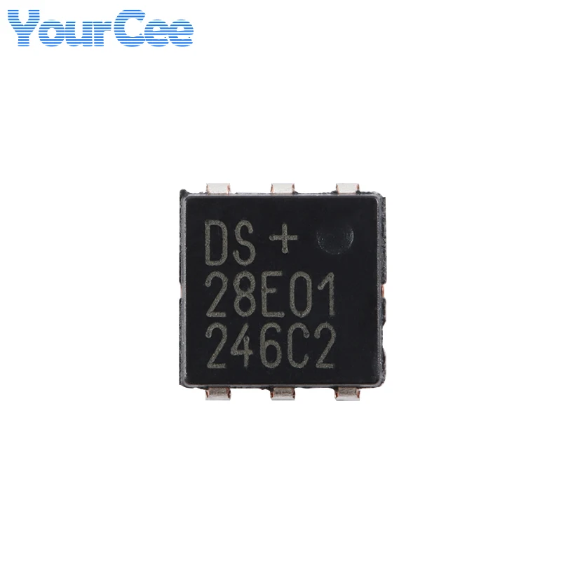 10PCS/1PC DS28E01P-100+T TSOC-6 DS28E01P100 DS28E01 DS28E01P 1Kb Protected Single-wire EEPROM Chip SHA-1 IC Integrated Circuit