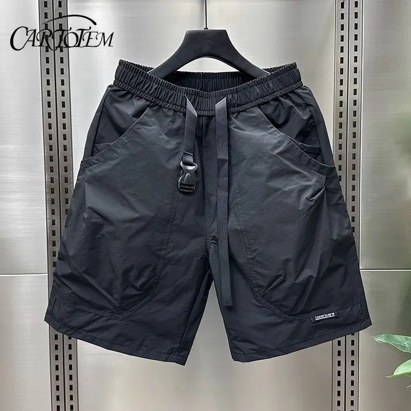 

Новые повседневные мужские шорты летом, мужские спортивные свободные прямые японские карманные рабочие брюки среднего спорта
