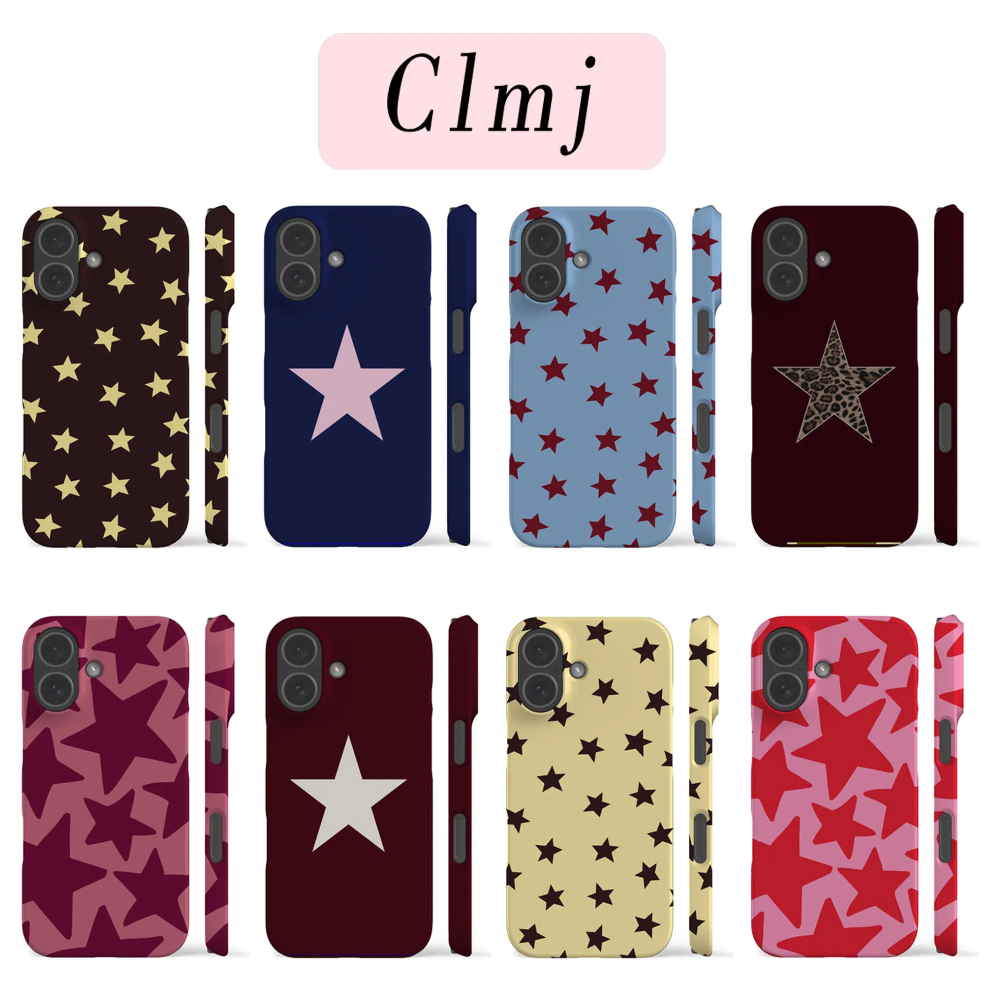 Luxuriöse Clmj Star Marineblaue Handyhülle für iPhone 17 16e 16 15 14 13 12 11 X XS XR XSMAX Air Pro Max Plus Doppelschichtige Rückabdeckung