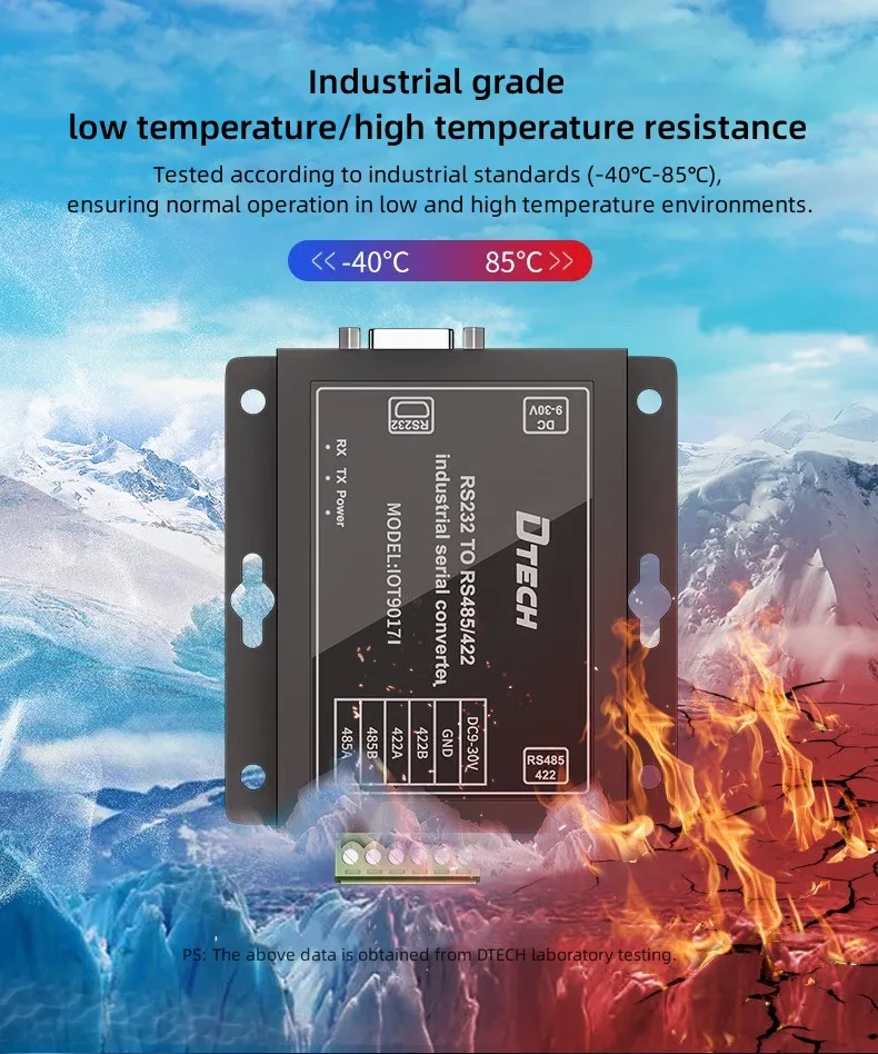 

DTECH IOT9017I Активный преобразователь последовательного порта RS232 в RS485/422 с фотоэлектрическим изолированным интерфейсом