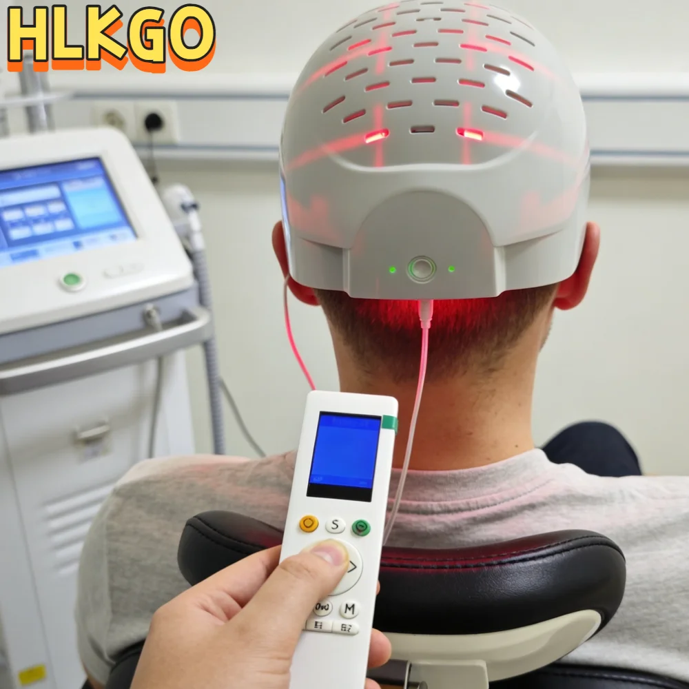 

6750mW 300pcs Laser+LED Hair Growth Helmet 650nm, Red Light Therapy Device & Scalp Massager for Thinning Hair