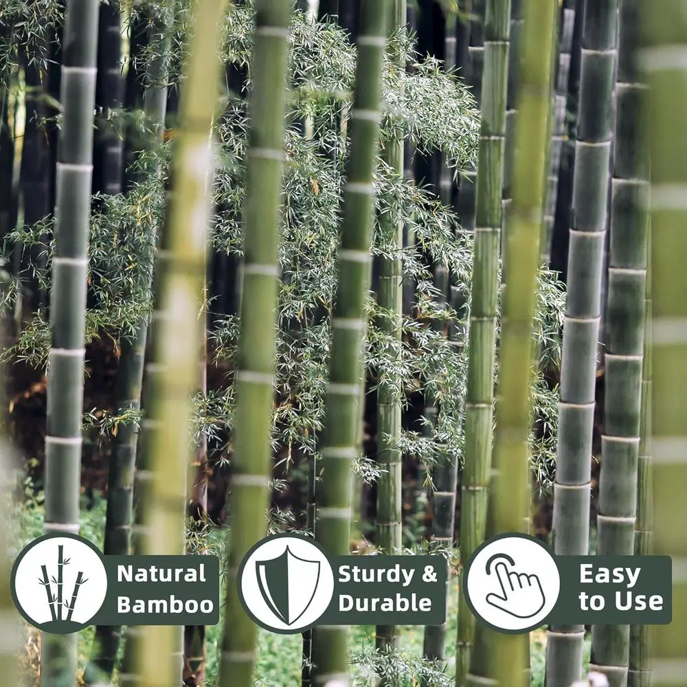 50 Pack Bamboo Plant Stakes for Indoor & Outdoor Garden Support, Ideal for Tomatoes, Vegetables, and Climbing Plants (0.32-0.4''