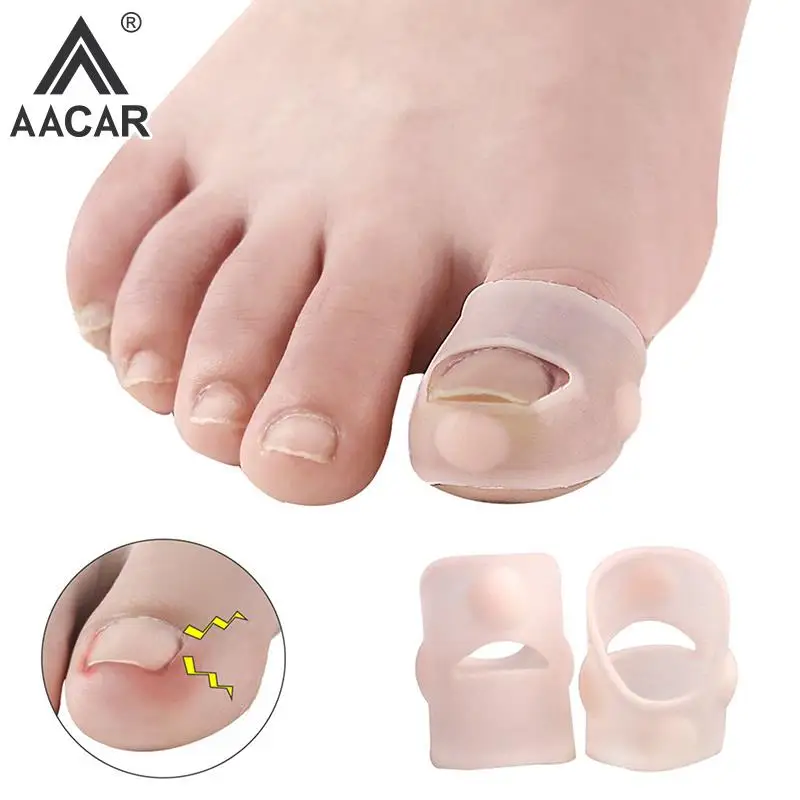 1pair Gel Ingrown Toenail Corrector Sleeves Big Toe Nail Healing Care Protector Paronychia Pain Relief Treatment Pedicure Tool