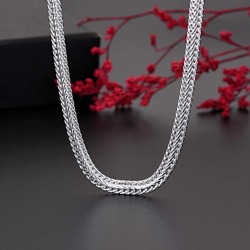 Neue Trend y2k Sterling Silber klassische 6mm Geometrie Armbänder neckalces Schmuck Set für Frauen Mann Mode Accessoires Geschenk