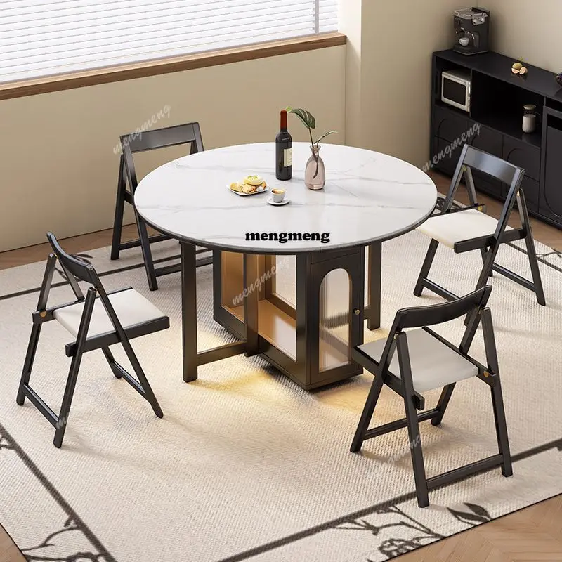 Nordic Folding Dining Table Living Extenable Folding Kitchen Dining Table Portable Round Mesas Pegables Portatil Home Furniture